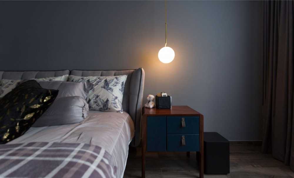 Contemporary Bedroom with Bedside Table and Bed