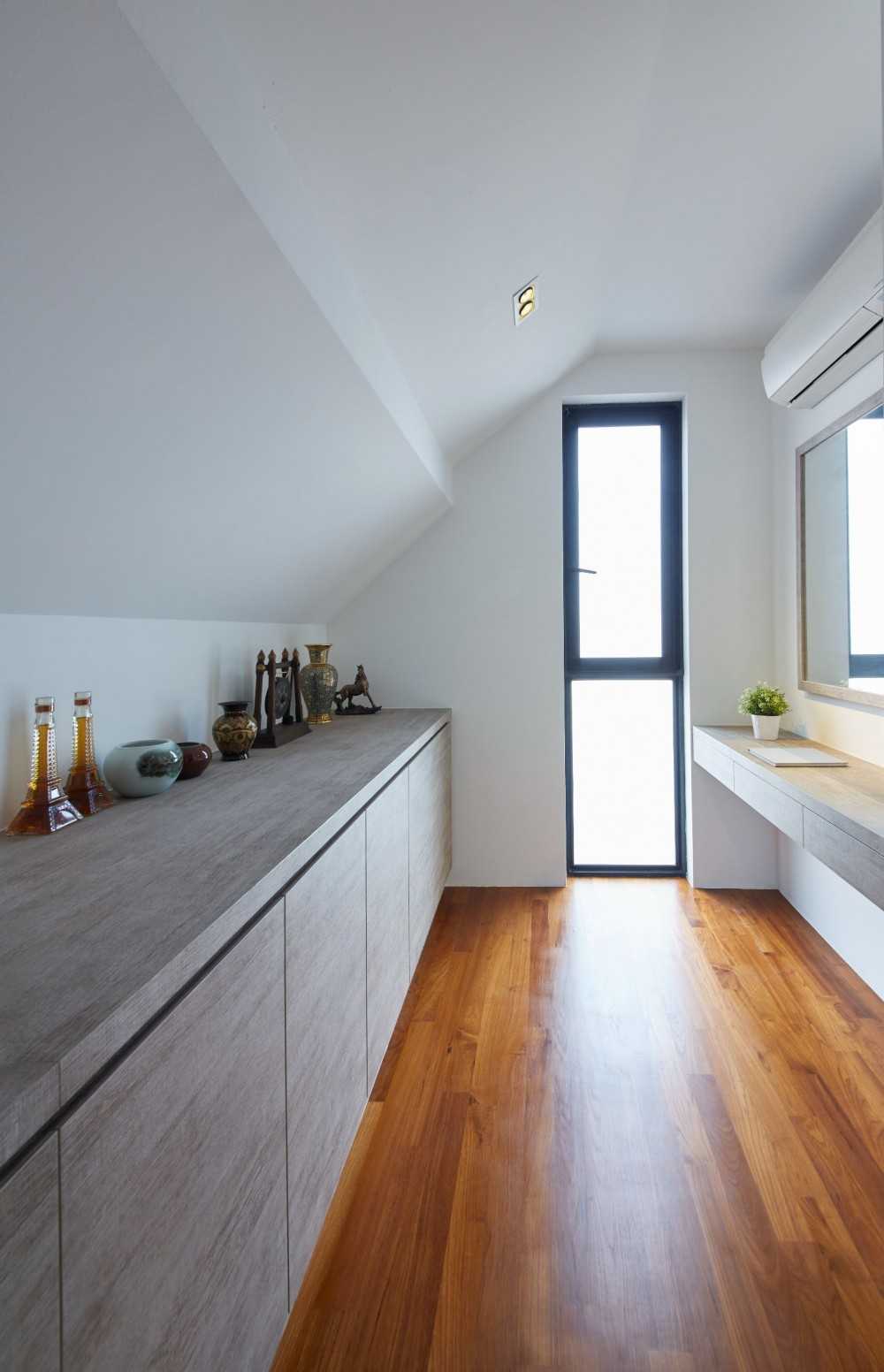 Asian Storeroom with Mirror and Storage Cabinets