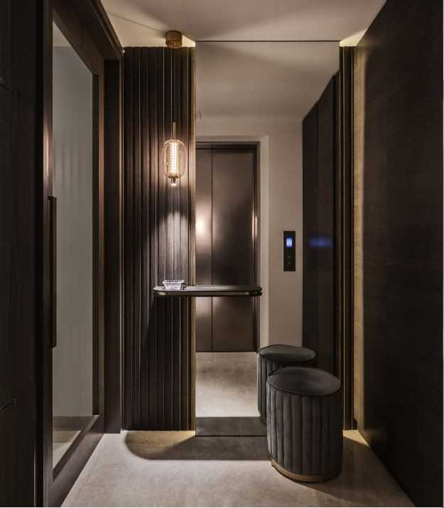 Modern Entryway with Mirror and Small Storage