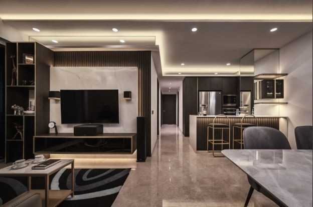 Modern Living Room with TV Console and Coffee Table