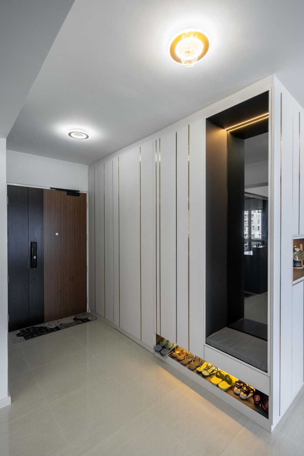 Contemporary Living Room with Settee and Homogeneous Tiles
