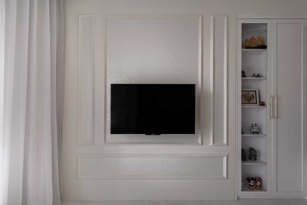 Modern Living Room with Feature Wall and Downlights