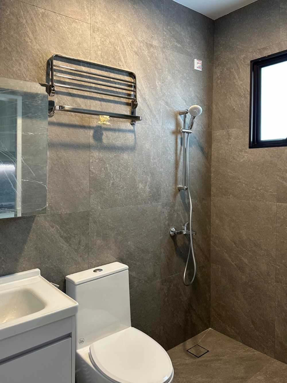 Scandinavian Bathroom with Bathroom Storage and Bathroom Accessories