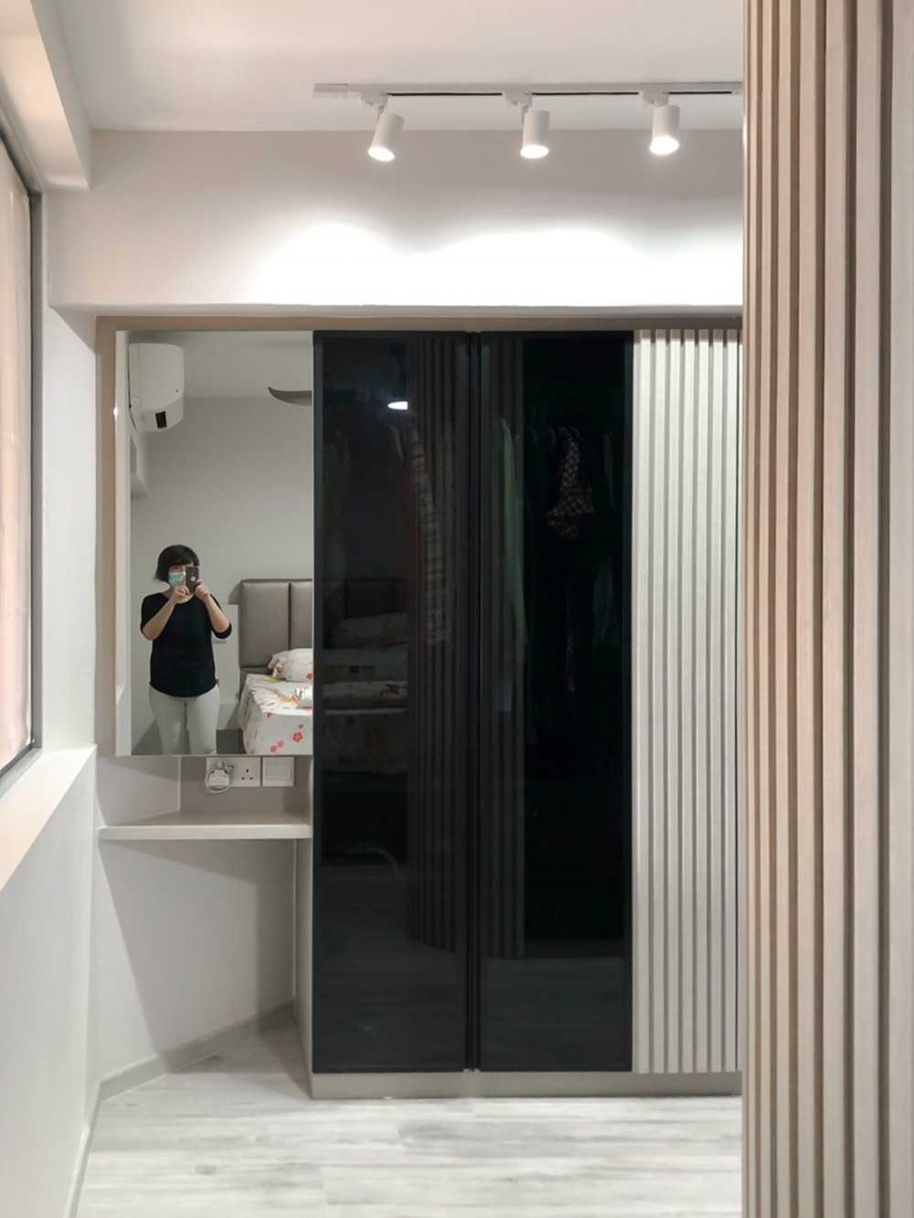 Scandinavian Bedroom with Wardrobe and Bedroom Dresser