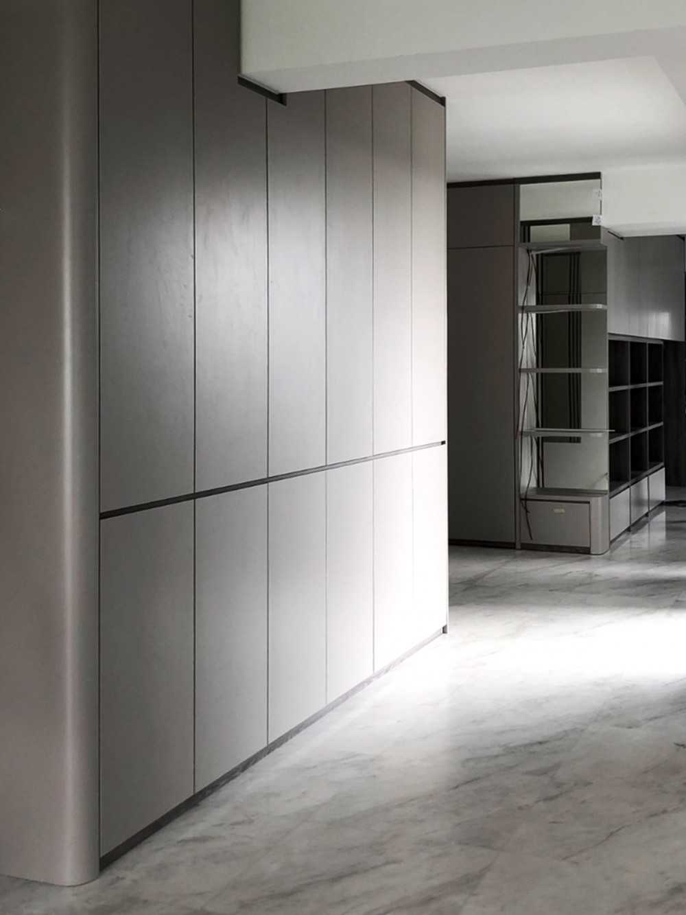 Modern Foyer with Storage Cabinets and Display Cabinets