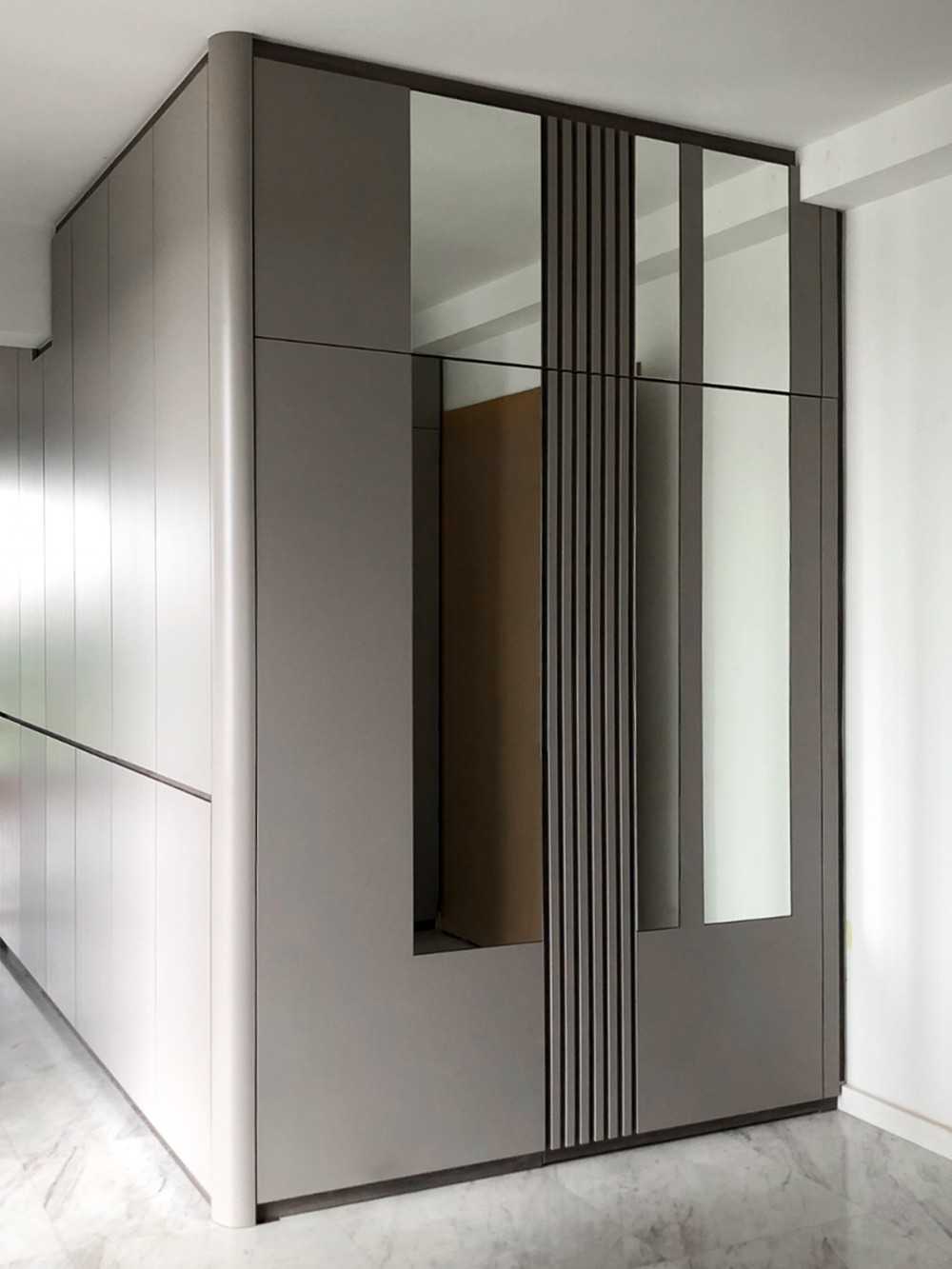 Modern Foyer with Storage Cabinets and Display Cabinets