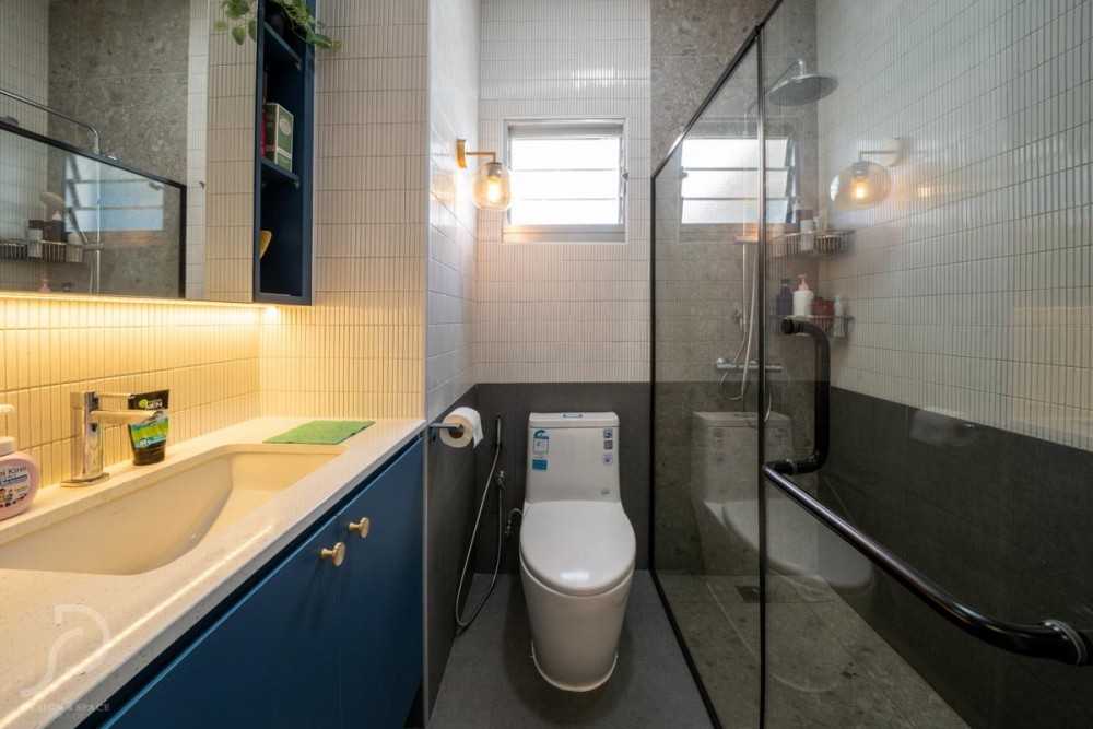 Contemporary Bathroom with Bathroom Storage and Bathroom Sinks