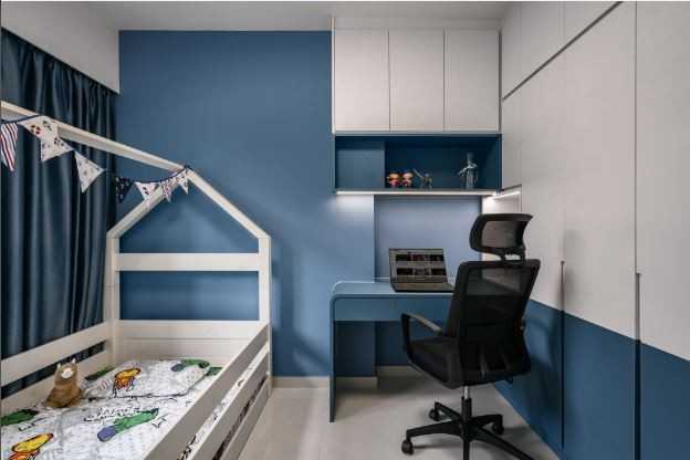 Modern Kids Room with Bookshelf and Children's Storage