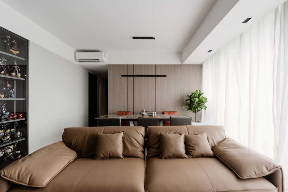Modern Living Room with Sofa and Dining Table