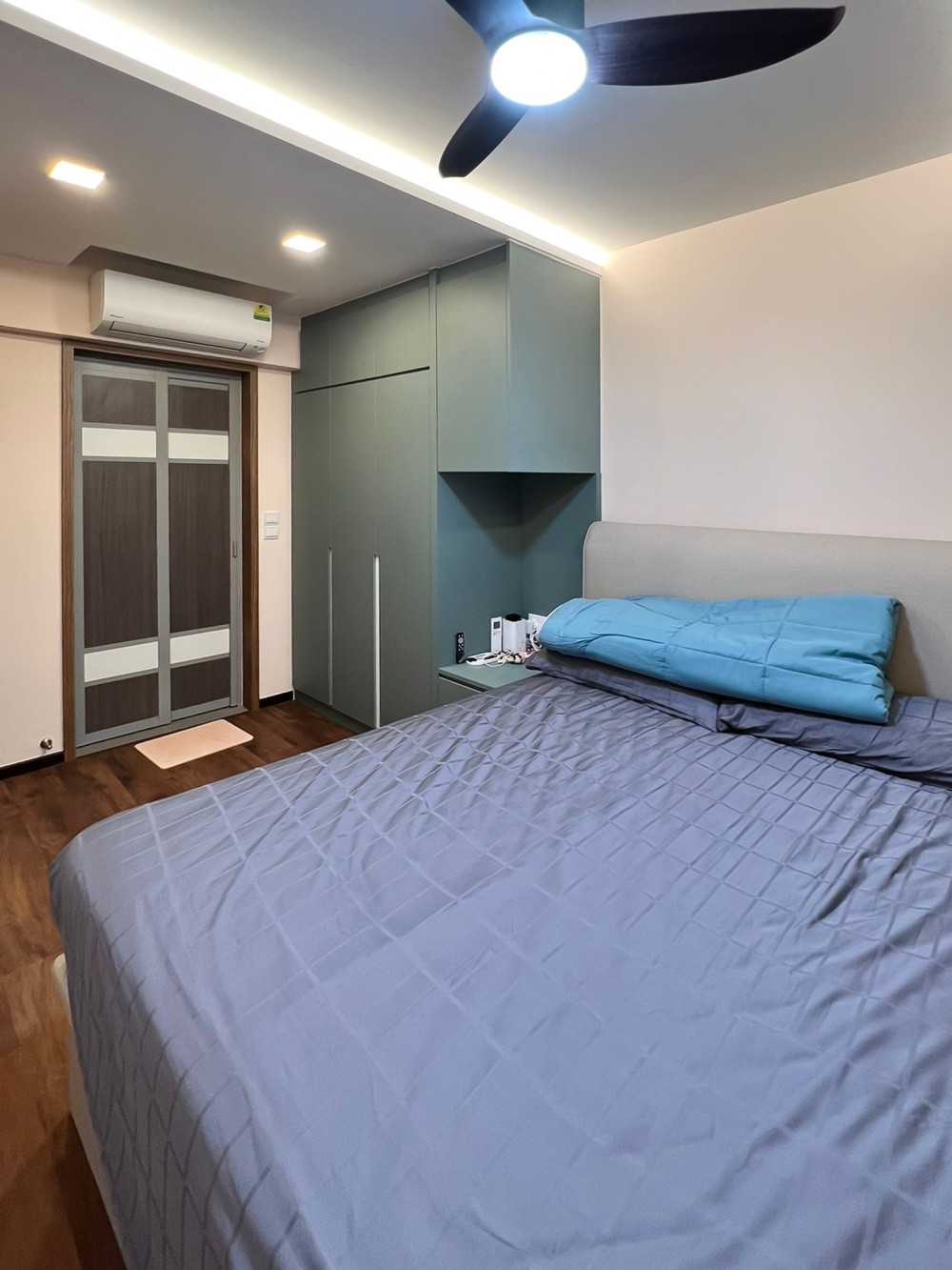 Scandinavian Bedroom with Wardrobe and Bedroom Dresser