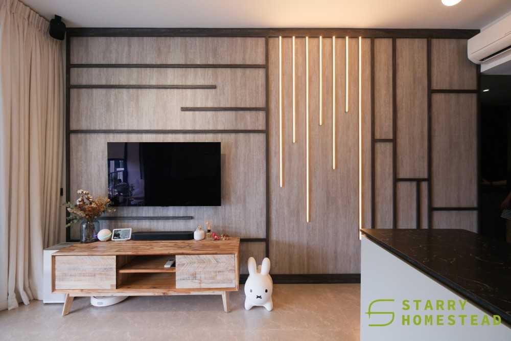 Modern Living Room with Feature Wall and Flooring