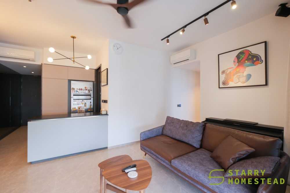 Modern Living Room with Flooring and Lighting