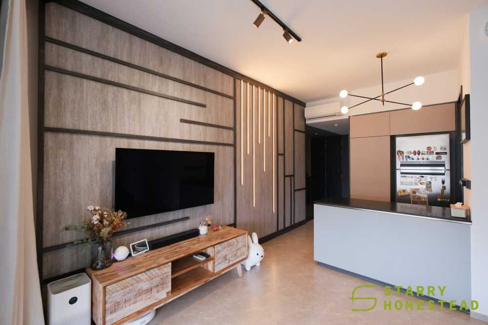 Modern Living Room with Feature Wall and Flooring