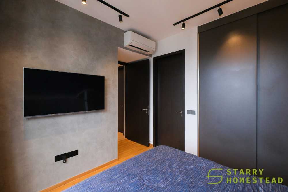 Modern Bedroom with Flooring and Lighting