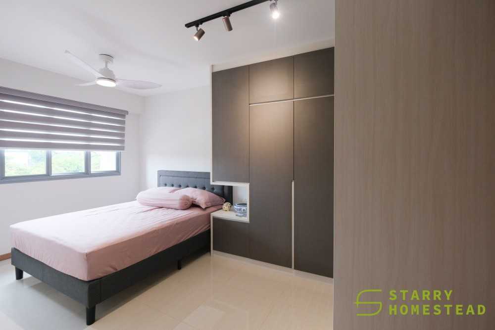 Scandinavian Bedroom with Flooring and Lighting