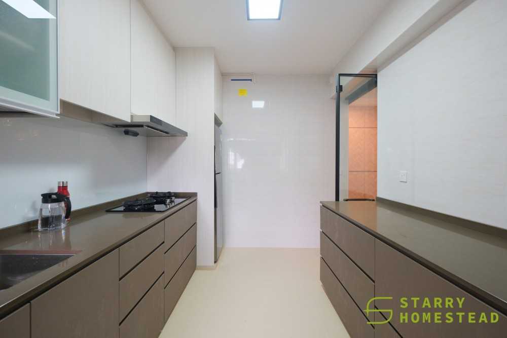 Scandinavian Kitchen with Countertop and Flooring