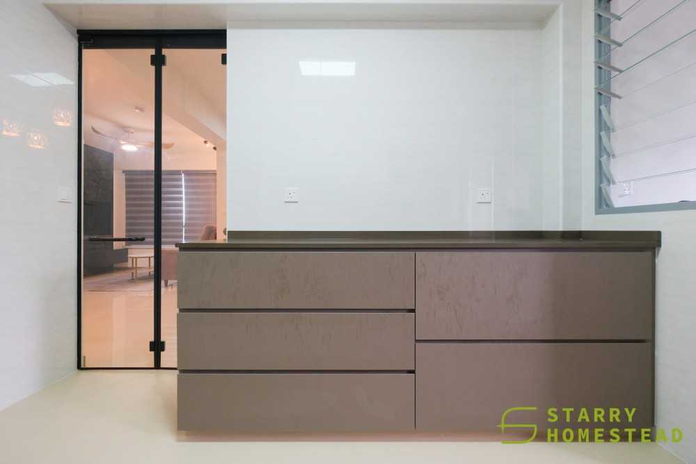 Scandinavian Kitchen with Countertop and Flooring