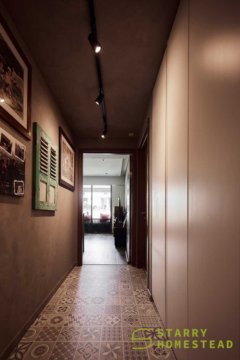 Industrial Hallway with Flooring and Lighting