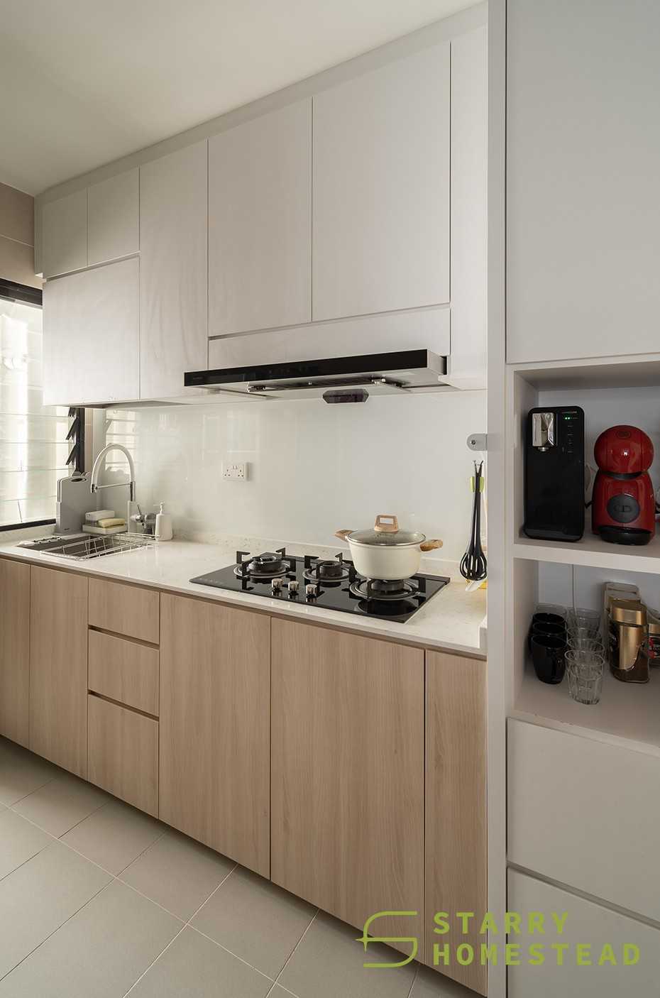 Scandinavian Kitchen with Countertop and Flooring