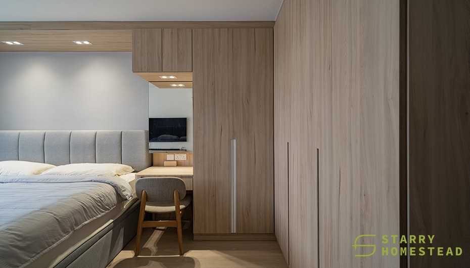 Scandinavian Bedroom with Flooring and Lighting