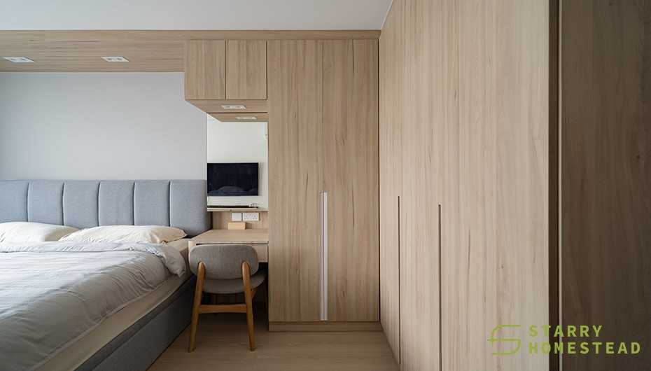 Scandinavian Bedroom with Flooring and Lighting