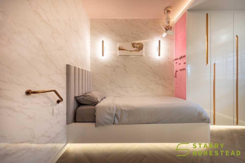 Modern Bedroom with Feature Wall and Wardrobe