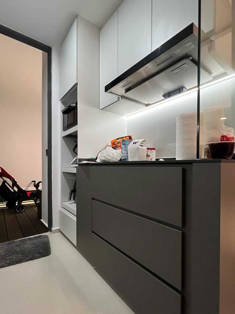 Scandinavian Kids Room with Kitchen Accessories and Storage Cabinets