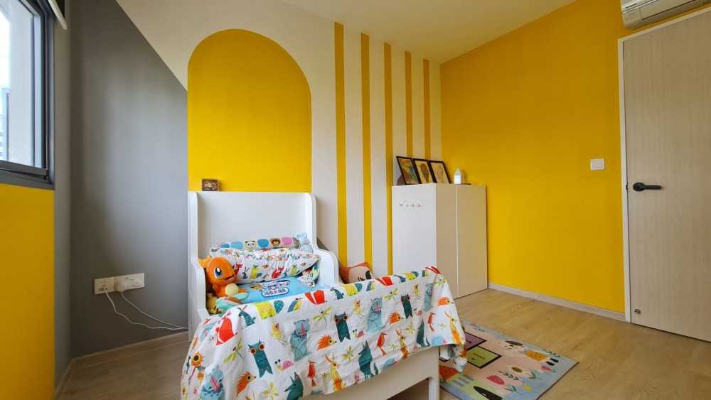 Modern Kids Room with Bookshelf and Children's Storage