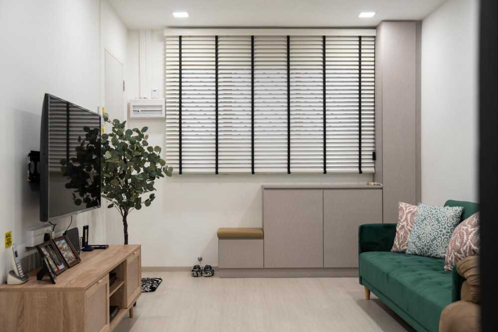 Minimalist Living Room with TV Console and Sofa