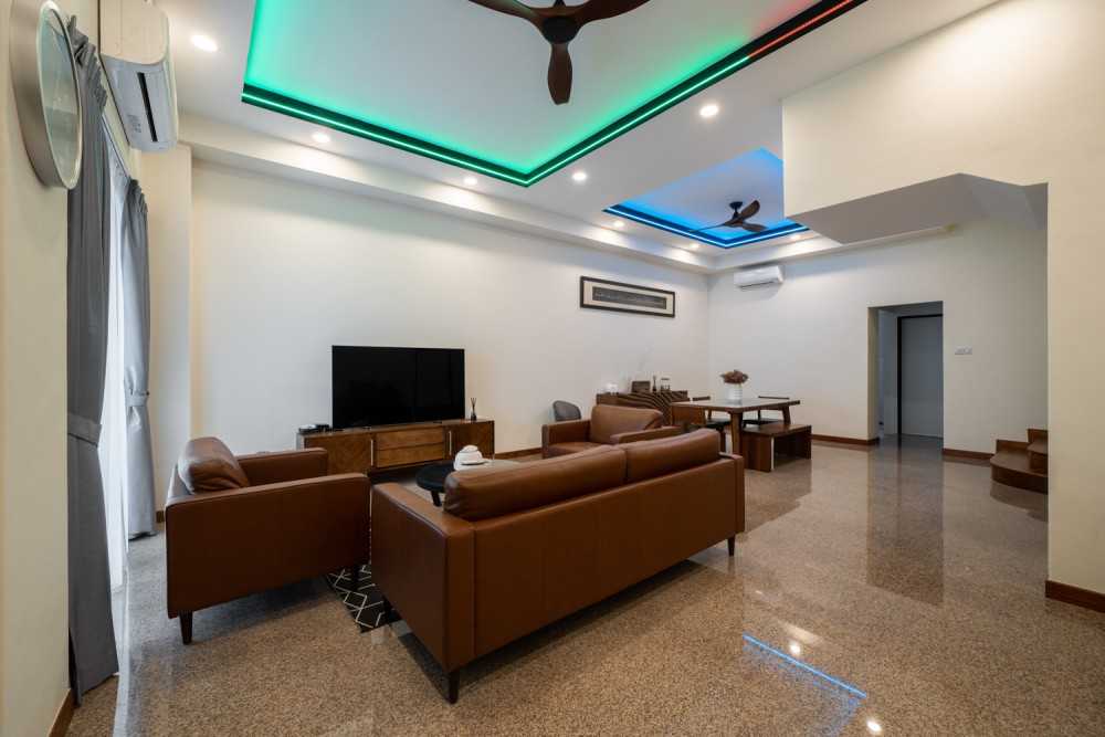 Modern Living Room with TV Console and Sofa