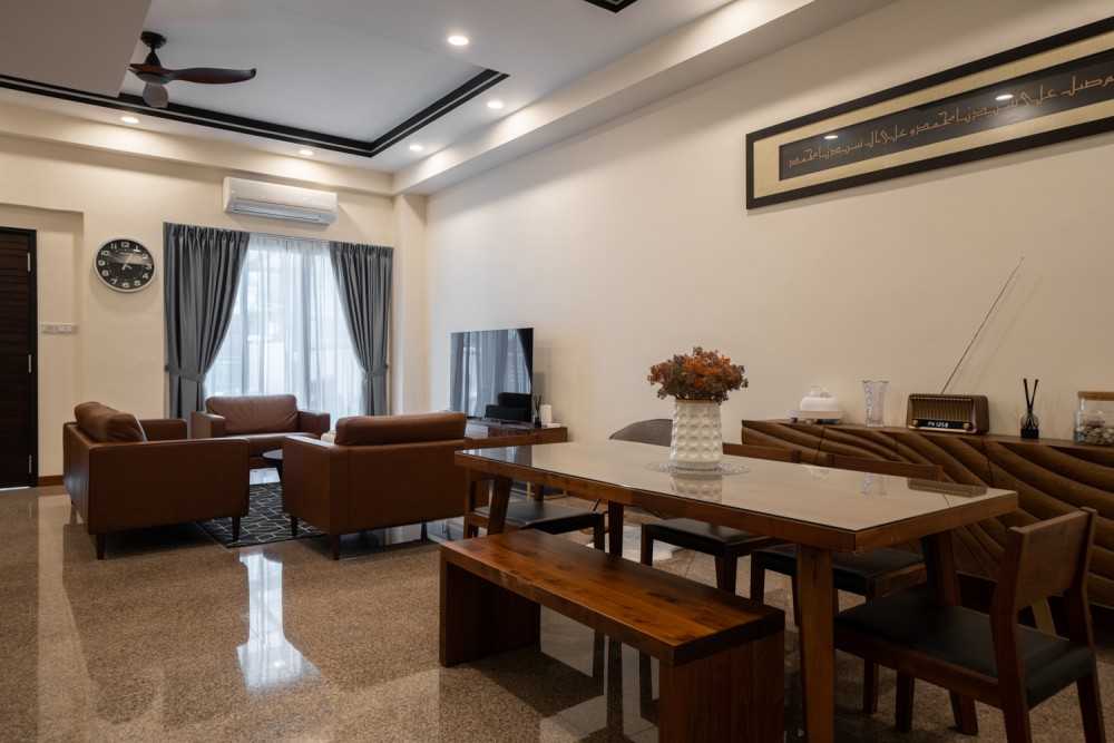 Modern Living Room with TV Console and Feature Wall