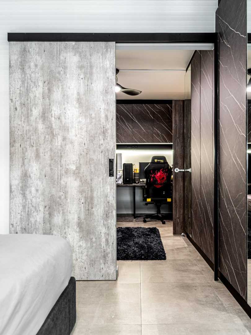 Contemporary Bedroom with Wardrobe and Single Bed
