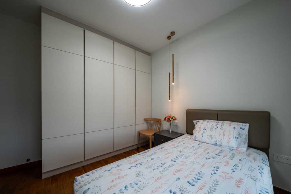 Modern Bedroom with Ceiling Light and Wardrobe