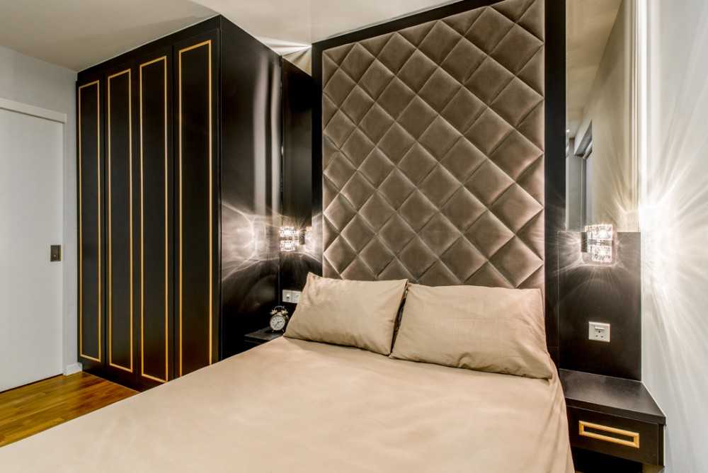 Scandinavian Bedroom with Feature Wall and Mirror