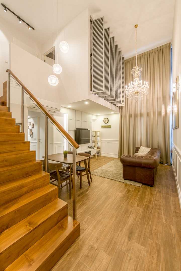 Scandinavian Living Room with TV Console and Feature Wall