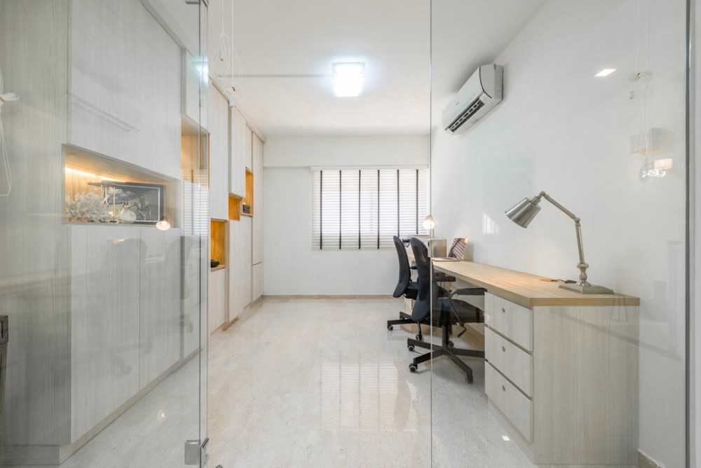 Modern Study with Bookshelf and Desk