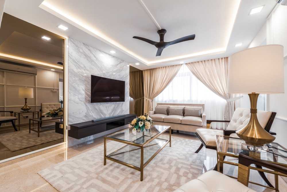 Modern Living Room with TV Console and Feature Wall