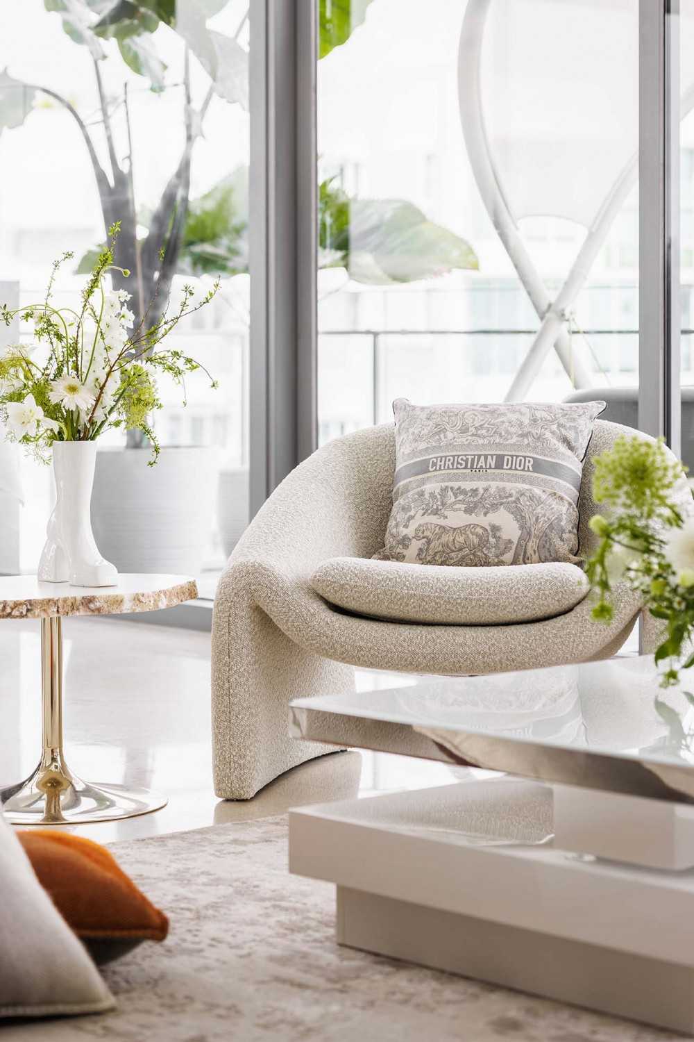 Contemporary Living Room with Cove Lighting and Sofa
