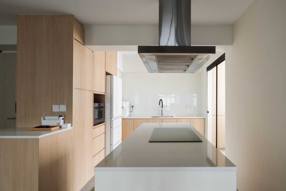 Modern Kitchen with Countertop and Vinyl Flooring