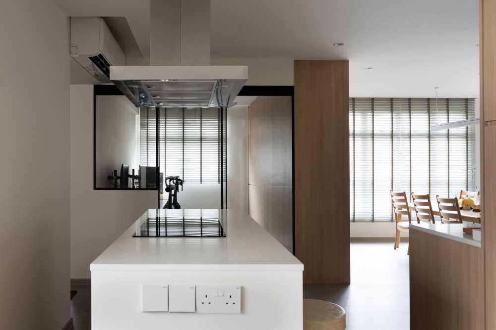 Modern Kitchen with Countertop and Kitchen Window