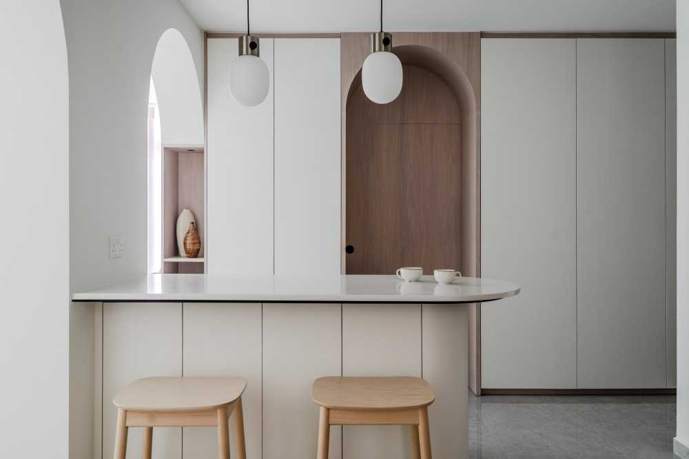 Scandinavian Dining Room with Ceiling Light and Dining Table
