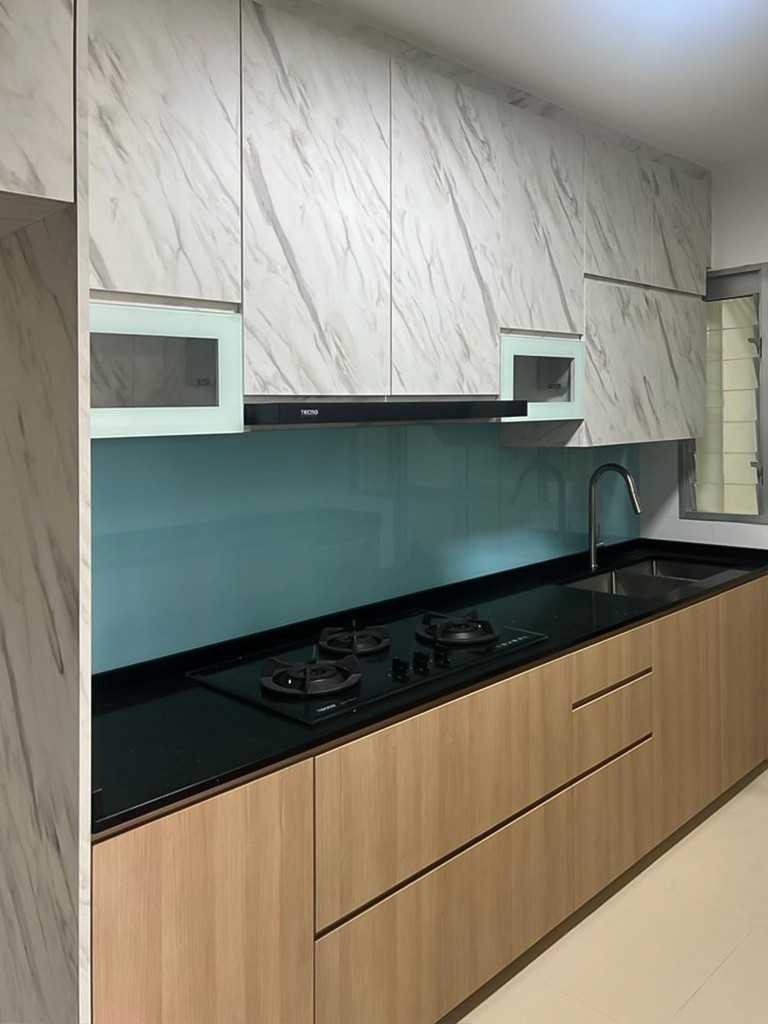 Scandinavian Kids Room with Kitchen Window and Kitchen Backsplash