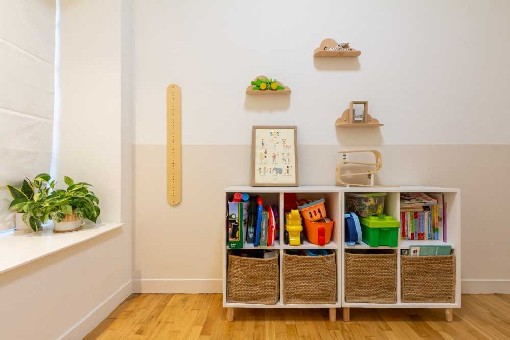 Minimalist Kids Room with Toys and Children's Storage