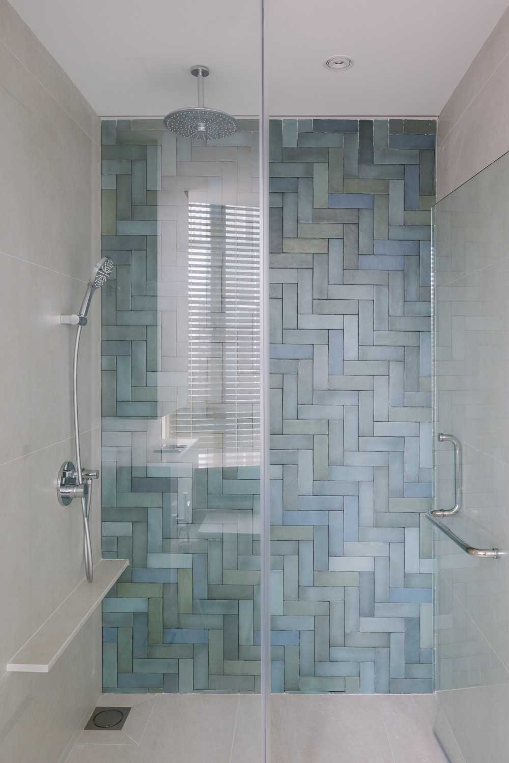 Contemporary Bathroom with Feature Wall and Shower Screen