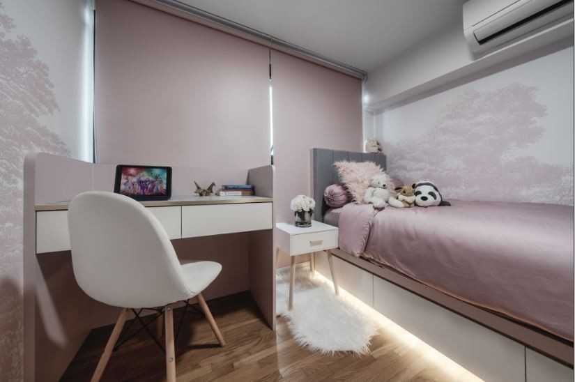 Contemporary Bedroom with Wardrobe and Built-in Bed
