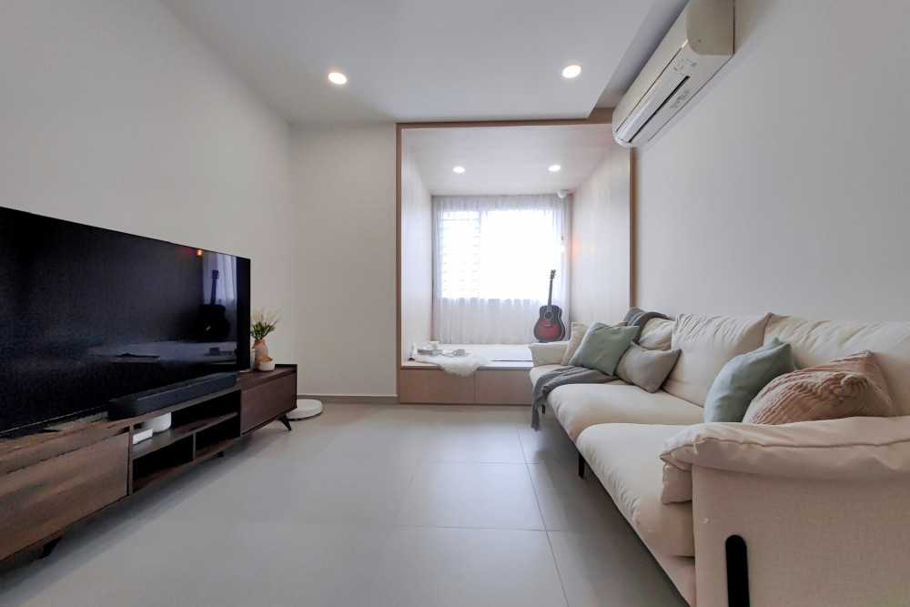 Minimalist Living Room with TV Console and Sofa