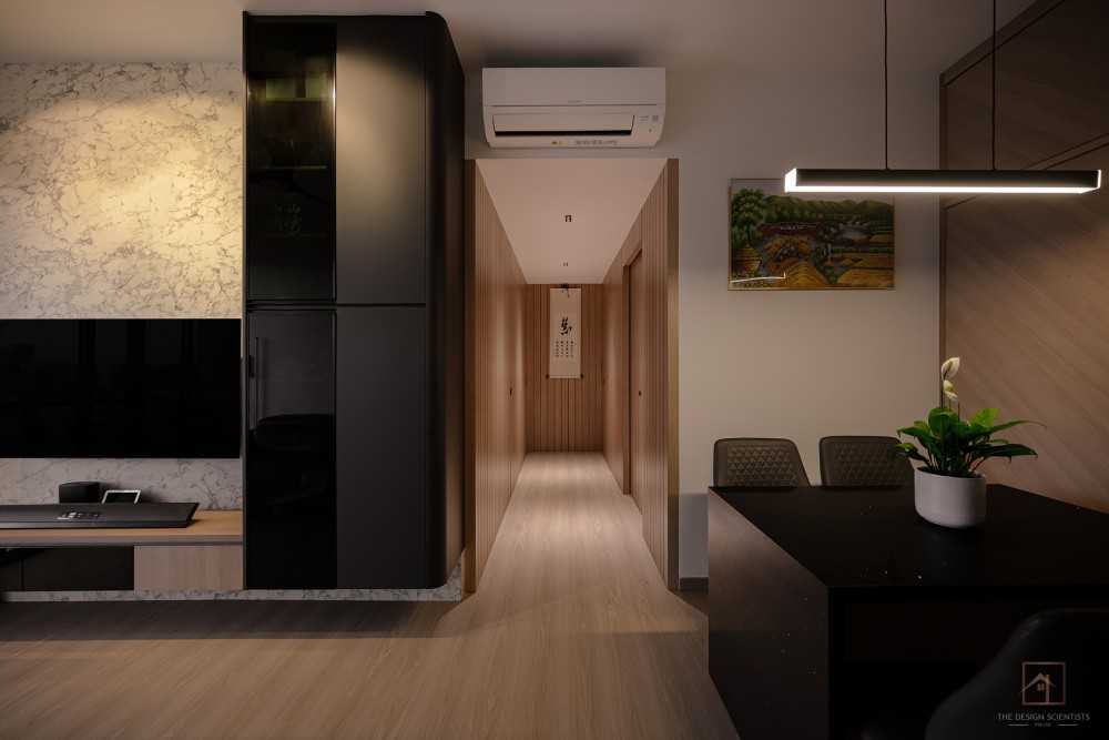 Contemporary Living Room with Wood Flooring and TV Console