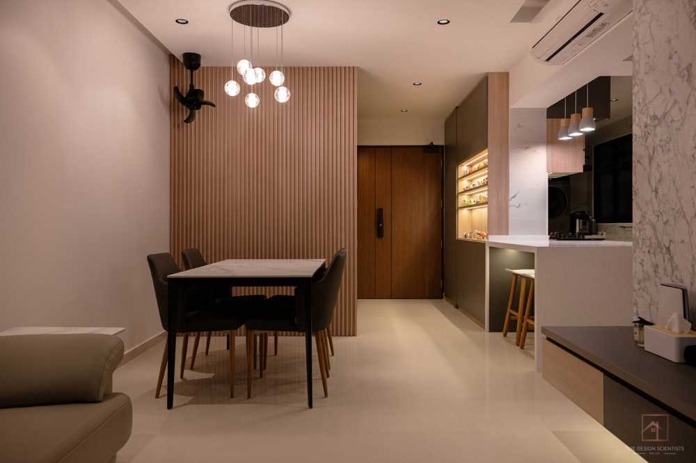 Contemporary Living Room with Bookshelf and Settee
