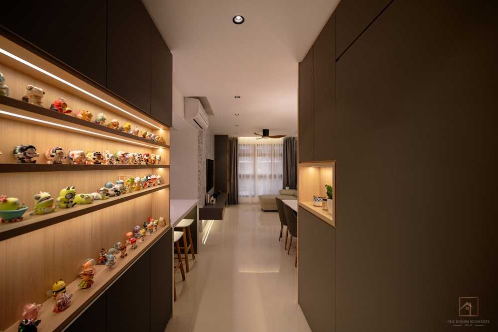 Contemporary Entryway with Feature Wall and Shoe Rack
