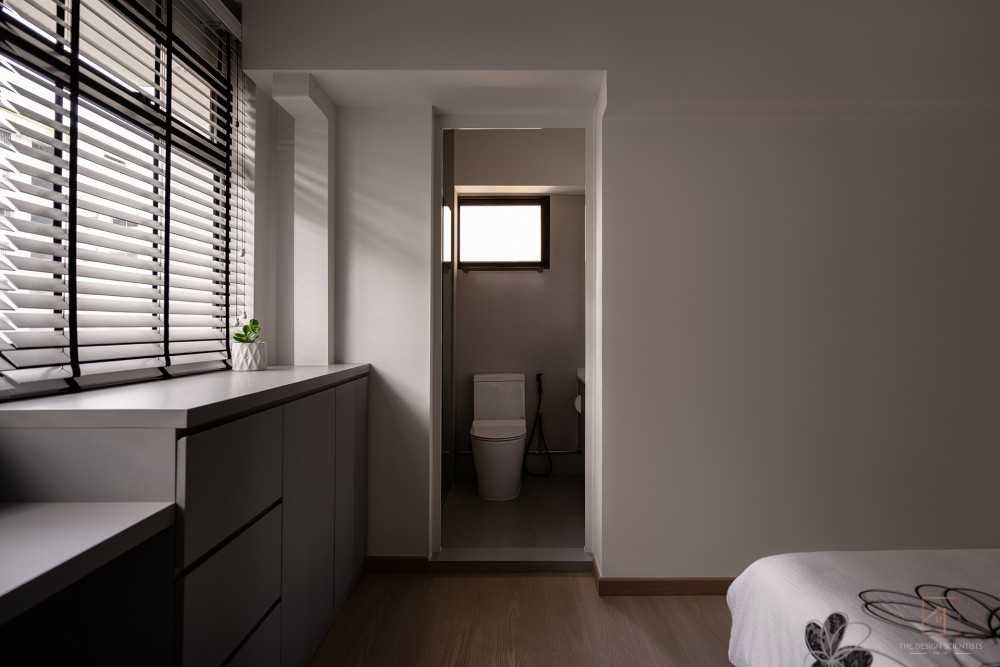 Scandinavian Bedroom with Wood Flooring and Wardrobe